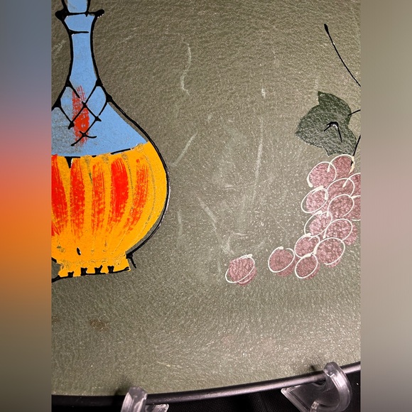 TILSO VTG MCM Set of Two fiberglass Chianti and Grapes serving trays. - Picture 7 of 9